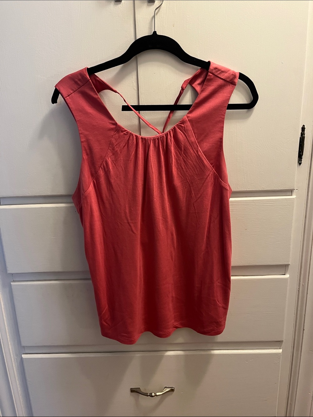 Women's Coral Sleeveless Tank Top with Back Straps